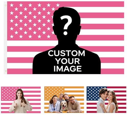 Drapeau Personnalisable,Bannières de Drapeaux Personnalisées Pour la Décoration de Jardin Extérieur, Ajoutez Votre Propre Logo/Image/Texte,Drapeaux de Maison Personnalisés