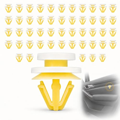 50 Pezzi Clip Pannello Porta compatibili con Renault ref. 7703077250, Clips Rivestimento Interno Auto, Graffe Fissaggio Portiera per Clio Megane Scenic Laguna Kangoo Master Twingo Ricambio Kit