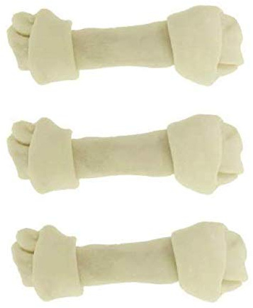 Top Dog Chews - Natural Beef Rawhide Bones (3 Pack), 8-10 Long-Lasting Dog Bones for Aggressive Chewers, Digestible Dog Treats for Small, Medium & Large Breeds (3 Pack, 3, Count)