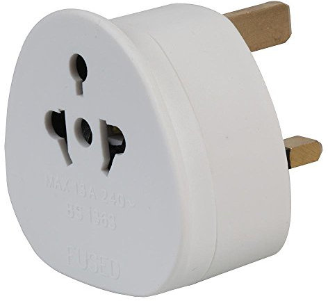 SHINE EUROPEAN TO UK TRAVEL ADAPTER, 2 TO 3 PIN TRAVEL PLUG/ADOPTER 3 PIN ADAPTOR PACK OF 1