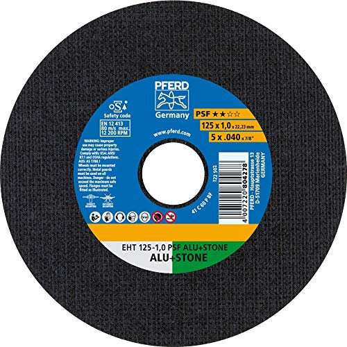 Lot de 25 disques à tronçonner Pferd EHT 125-1,0 PSF en aluminium et stone : 61819010