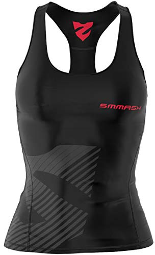 SMMASH Signature Träningstoppar för Kvinnor, Fitness Fit Cut Top Tank, Yoga Tops, Sportt-Shirt, Crossfit, Fitness, Gym, ​Andas och Lätt, Antibakteriellt Material, Tillverkad i EU (M)