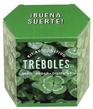 Kit de Autocultivo de Tréboles | Cultiva Tu Propio Trébol en Casa | Regalo Original y con Significado de Buena Suerte | Resetea
