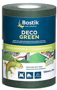 Bostik Banda de Unión Adhesiva para instalación de Césped Artificial Deco | Instalación Removible y Discreta - Deco Green - Verde Rollo de 15 m x 10 m