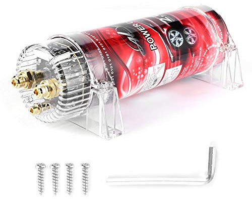 2 Car Cap itor Digital Power Cap itor Amplifier Voltage Regulator Red LED 10‑16V DC For Energy Storage To Enhance Bass Demand Fromo System