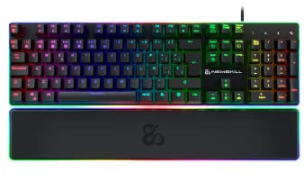 NEWSKILL Gungnyr Pro Teclado Gaming optomecánico RGB Full Layout Gateron Red hotswap reposamuñecas Aluminio Negro