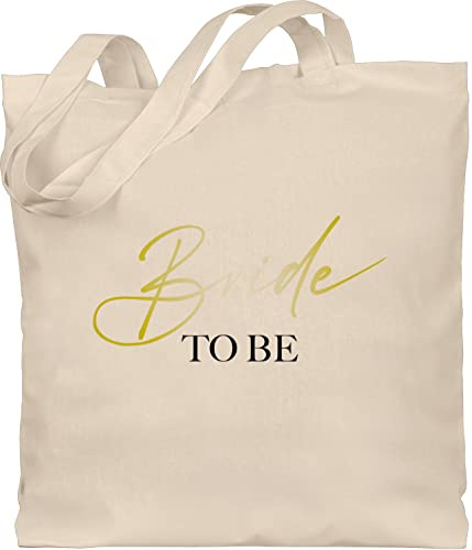 Baumwolltasche - JGA Junggesellenabschied Frauen - Bride to be - Goldeffekt - Unisize - Naturweiß - beutel braut bachelorette party jutebeutel junggesellinnenabschied taschen jungesselnabschied