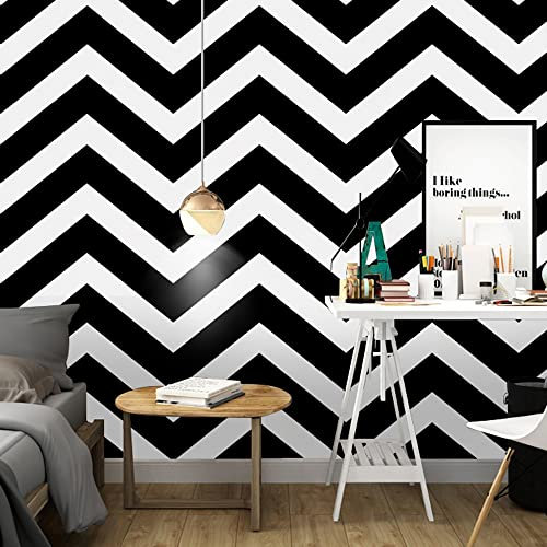 Cohoo Home Papel tapiz moderno de rayas blancas y negras para armarios, autoadhesivo, extraíble, paredes de papel para dormitorio, estante de dormitorio, 18 pulgadas de ancho, 393 pulgadas de largo