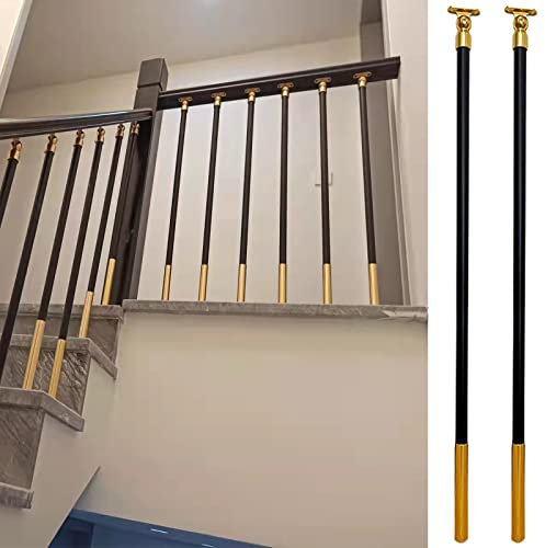 LZMZMQ Garde Corps Exterieur 80 90 100 110 120 130 140 150 160 Cm Escalier Balustres Colonne pour Double Panneau Pont Jardin Villa, Palier D'escalier Modern Deckorators Railing Spindle Round