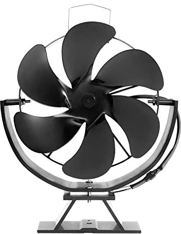 RANRAO Holzofenventilator mit 6 Flügeln – geräuschloser Betrieb – umweltfreundliche Zirkulation – effiziente Wärmeverteilung – verstellbarer Brennerventilator und Holzbrenner-Kaminventilator