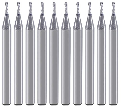 1/8 inch Shank,Single Flute (O Flute) Up Cut Spiral Router Bits End Mill Cutter, 0.04 inch Cutting Diameter, 1/64 inch Cutting Length,1-1/2 OVL for Acrylic PVC MDF Plastic