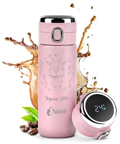 Maverton Mug de voyage isotherme avec gravure, Bouteille isotherme 400 ml | Pour Noël, Chope thermos pour voyageuse, Tasse isotherme de Noël, Mug personnalisé pour femme, FÊTES