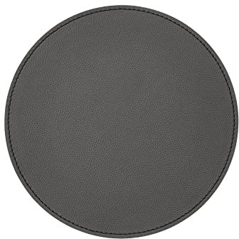 Eglooh - Apollo - Mauspad Rund aus echtem Leder Anthrazit Grau cm 23x23 - Mousepad für Schreibtisch und Büro, handwerkliche Nähte und Rutschfester Boden - Made in Italy