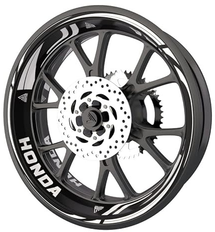 Felgenrandaufkleber für Motorrad Premium Qualität (2 Räder) (weiß)