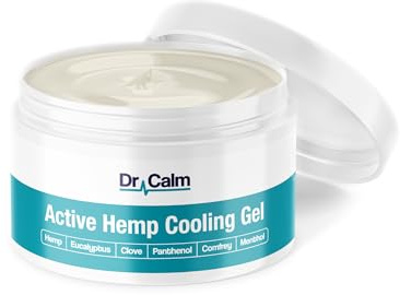 Dr Calm Active Hemp Cooling Cream Gel Balm 220ml - Natural Muscle Rub & Massage Cream for Back, Feet, Knees, Neck & Shoulders - Rich in Natural Extracts