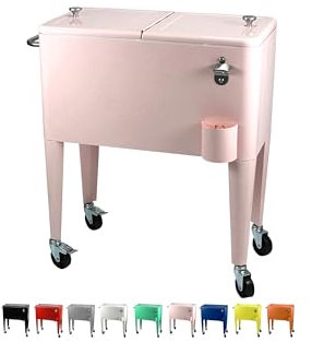 Kailua Cooler - Nevera Americana, Carro refrigerador, Enfriador de Bebidas (Rosa)