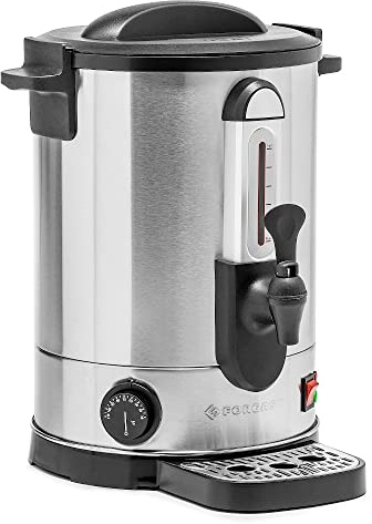 Forgast Cafetera Profesional | Capacidad 7 Litros | Indicador de Nivel | Cafetera Industrial | Acero Inoxidable Doble Pared | Dimensiones 33,5x33,5x45,2 cm | Potencia 1600 W