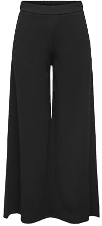 JDY Jdytanja Wide Flowy Pant Jrs, Pantaloni in Tessuto Donna, Nero, S / 31L