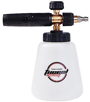 Tucool Racing Cañón de espuma de nieve ajustable de 1/4 pulgadas, pulverizador de espuma para lavado de coche para Karcher K1700 K1800 White