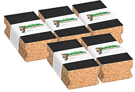 5x Kork-Schleifklötze | mit Kletthaftsystem & abgerundeten Kanten | 12x6x4 cm | für Schleifpapier, Schmirgelpapier, Sandpapier | 5er-Pack