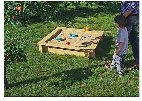 TETZNER&JENTZSCH Abdeckplane für Sandkasten DANI 120 x 120 PE-Gewebe 160 g/m² blau, mit Elast.Kordel