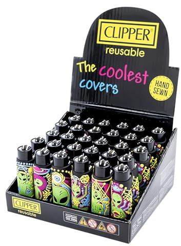 Weedness Clipper Cover PVC Hülle Trippy Alien - Limited Clipper Gas Bong Feuerzeug Pfeifen Feuerzeug Einweg Pfeife