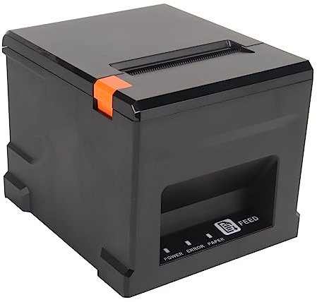 Vikye POS-Drucker, 80-mm-USB-Thermo-Belegdrucker mit Automatischer Schneidevorrichtung, Hochgeschwindigkeitsdruck-Küchendrucker, Serielle Ethernet-Schnittstelle für Windows Mac Linux (EU-Stecker)