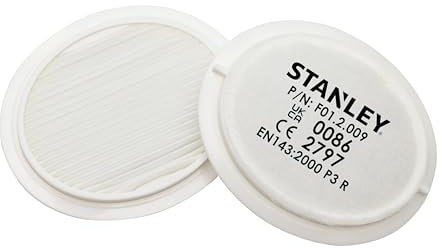STANLEY Filtro di ricambio per respiratori – 1 confezione – Efficienza di filtrazione superiore – Resistenza respiratoria estremamente bassa – Compatibile con respiratori
