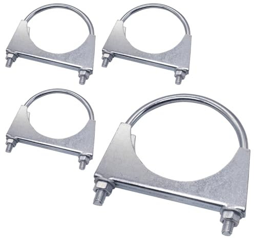 SKIR'CO (4 pièces) Colliers de serrage pour tuyaux de 90 mm de diamètre, colliers de serrage en U, supports de tuyaux zingués