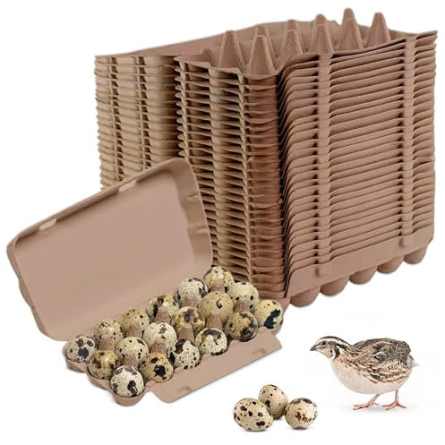30 cartoni per uova di quaglia, 18 griglie, in pasta di carta e uova di quaglia, contenitore per uova di quaglia, in pasta di carta riciclata, robusta e riutilizzabile, protegge le fragili uova di