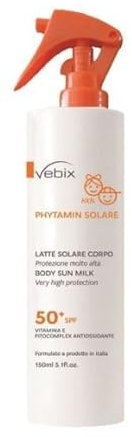Vebix Phytamin Sonnenmilch für Kinder, LSF 50+, für Gesicht und Körper, 150 ml
