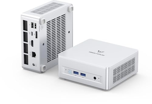 MINIS FORUM UM870 Slim Mini-PC, AMD Ryzen 7 8745H Mini-Computer (8C/16T, bis zu 4,9 GHz), 32 GB DDR5 RAM und 1 TB PCIe 4.0 SSD, DP/HDMI 2.1/USB4, 4 x USB Typ A, WIFI6E/BT5.2