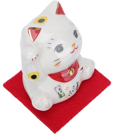 IMIKEYA Glückskatze Form Dekor Aus Keramik Japanischer Stil Modellierornament Haushaltsdekor Für Tisch Oder Schreibtisch Exquisites Foto Requisite Ornament