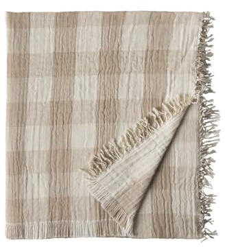 Plaid imprimé en Gaze de Coton, Daisy, 130 x 170 cm, Essix