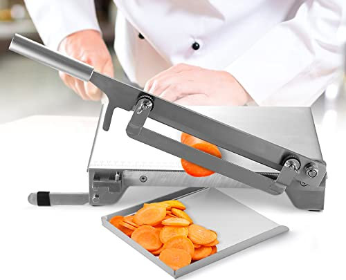 Manual Frozen Meat Slicer, Stainless Steel Food Cutter Slicing Machine with Nonslip Handle, Vegetable Meat Cheese Food Slicer, Deli Slicer for Home Kitchen