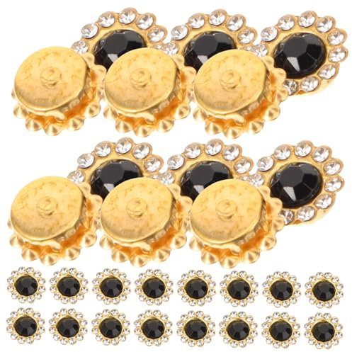 Strassknöpfe mit Zinklegierung und Rhinestone, 50 Stück