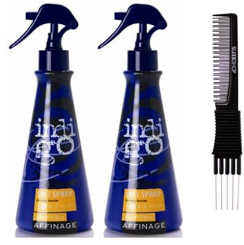 yper Affinage Indigo Salt Spray Volumising Texturizer (8.5 oz) with Teasing Comb Pack 2