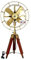 HOMYZ Vintage Brass Antique Table Fan Unique Style Wooden Tripod Stand Electric fan design Floor Fan Bedroom/Livng Room Working Floor Fan Home Decor