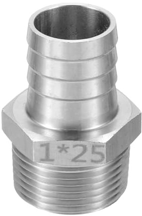 sourcing map Stainless Steel Barbed Fitting 1 NPT Male to 1 Hose ID for Home Brew Pipe Fitting Direct Thread Tower Connector Durable Construction