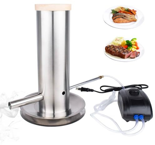 Generatore Di Fumo Freddo In Acciaio Inox, Generatore Fumo Freddo con Pompa, Affumicatore Barbecue Portatile, Generatore di Fumo Freddo per Griglia Forno a Fumo per Pesce Affumicato, Carne