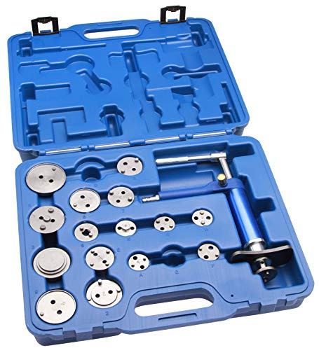 otgerlensker products Coffret de 16 pièces pour repousser Les Pistons de Frein, avec Levier Rotatif Gauche et Droit, adaptateurs universels et raccord d'air comprimé 1/4