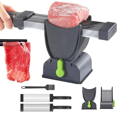 Meat Slicer Machine for Home, Food Slicer Cleaver Kitchen Cleaver Kitchen Knife, Meat Slicer for Fresh Raw Meat, Adjustable 2-4 Mm Blades, Meat Cutter Food Slicer for Beef Pork Home Cooking BBQ