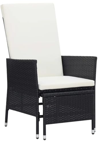 Mimdixy Gartensessel, Balkonstuhl, Garten Esszimmerstühle, Garten Liegestuhl mit Auflagen Poly Rattan Braun, Esszimmerstühle Für Balkon, Terrasse, Hinterhof, Stabil