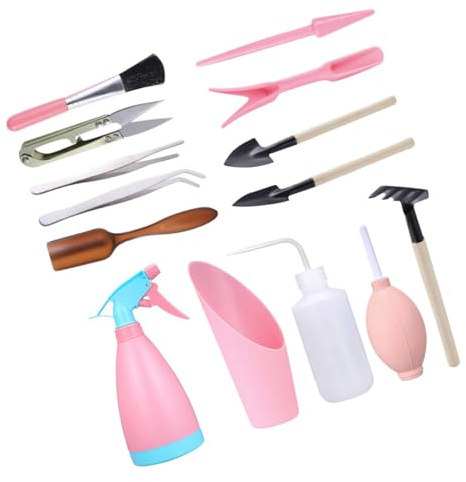 YOSADIER Mini Outils de Jardinage à Main pour Plantation Pelle et Râteau Miniatures pour Succulentes et Bonsaïs Outils de Désherbage et Transplantation Ergonomiques Couleur Aléatoire