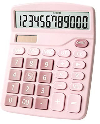 Calcolatrice da tavolo con ampio display LCD a 12 cifre, funzione standard, batteria solare, doppia alimentazione, per casa, ufficio, affari, uso di base
