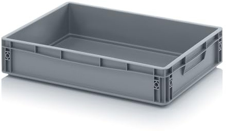 Solent Plastics Auer Packaging EG 64/12 HG Euro Container Solid Stacking 60 x 40 x 12cm