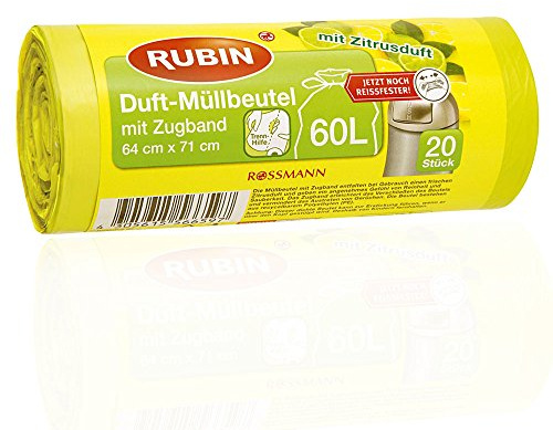 Duft Müllbeutel - 25 Liter (25 Stück) - Mit Tragegriffen - dezent duftend - 1er Pack - Ideal für Haushalt- Büro- und Badezimmereimer