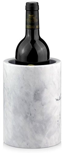 Linkidea Elegant Wine Cooler, Champagne Chiller, Ice Wine Cooler, Flower Vase, Storage Holder, Kitchen Utensil Holder Natural Marble Multi-Functional Tool Crock (White)