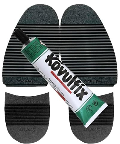 Langlauf Schuhbedarf DIY Schuhreparatur Set rutschfest - Sohle + Absatz + Kövulfix Schuhkleber extra stark wasserfest - Schuhreparatur Sohle
