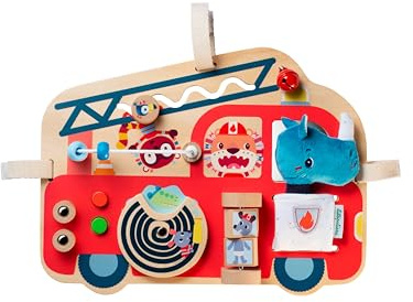 Lilliputiens – Baby-Aktivitätstafel – Feuerwehrauto geformt – ideal für Autonomie – Interaktives Spielzeug – Besetztes Board – Stimuliert motorische Fähigkeiten und Fantasie Kind